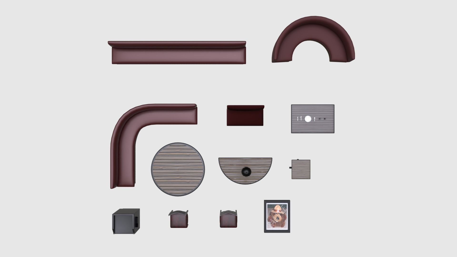 Restaurant Asset Pack Low-poly 3D model_4