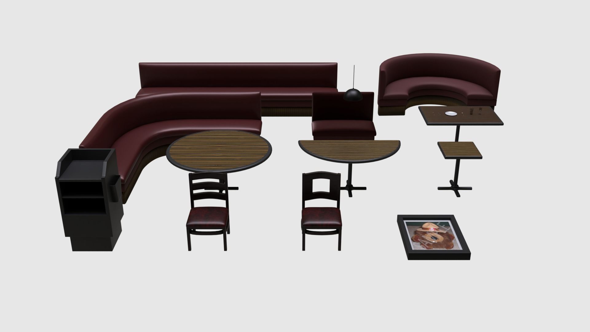 Restaurant Asset Pack Low-poly 3D model_2
