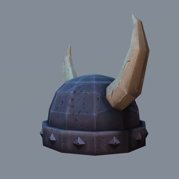 Helmet Low poly with horns Low-poly 3D model_9