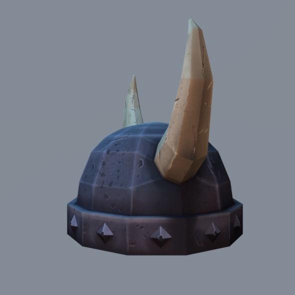 Helmet Low poly with horns Low-poly 3D model_8