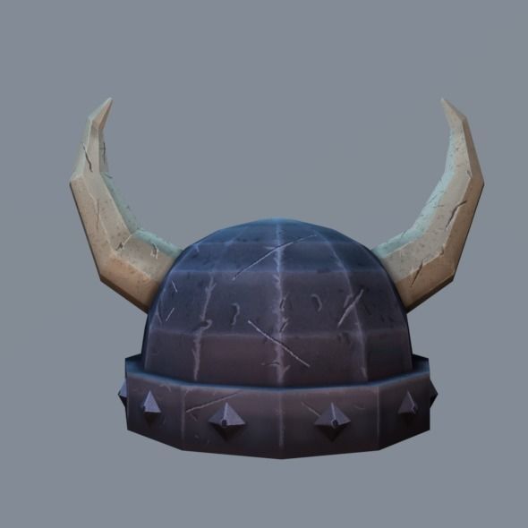 Helmet Low poly with horns Low-poly 3D model_1