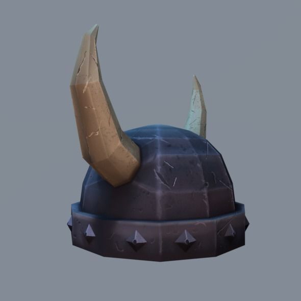 Helmet Low poly with horns Low-poly 3D model_6