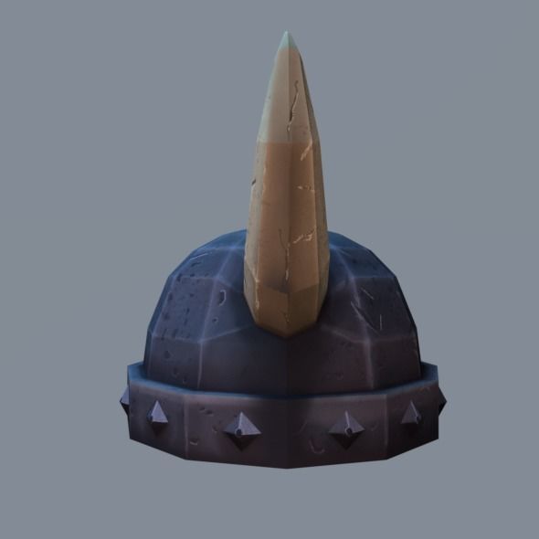 Helmet Low poly with horns Low-poly 3D model_3