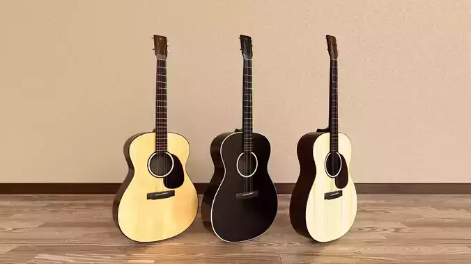 Acoustic Guitars Low-poly 3D model