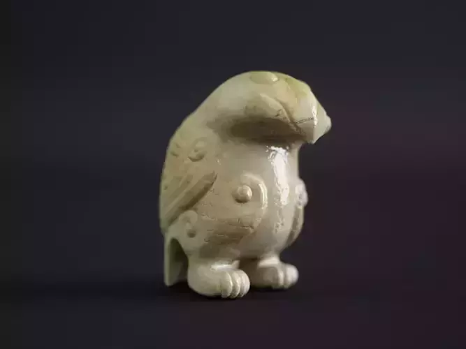 Chinese ancient jade carving eagle eating snake