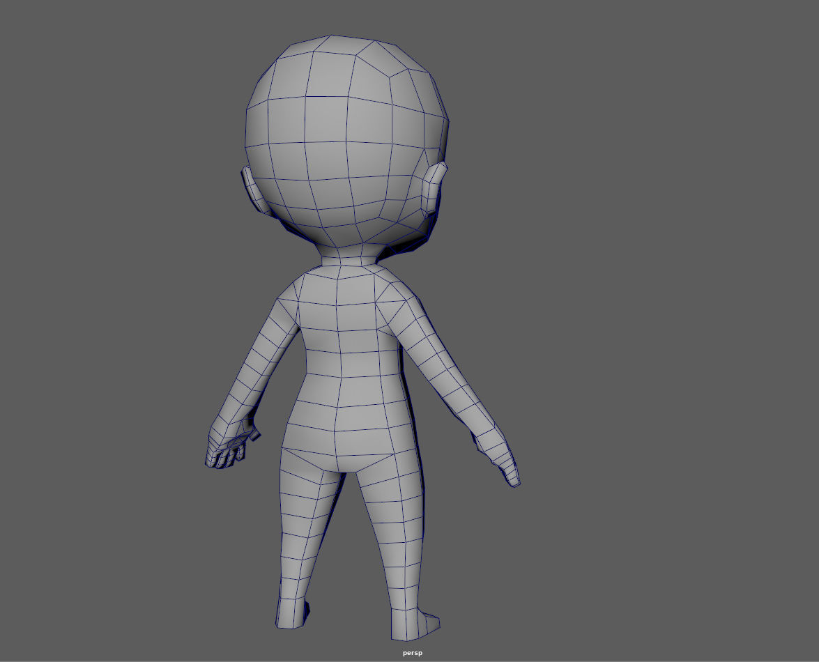 Base Chibi lowpoly highpoly Low-poly 3D model_3