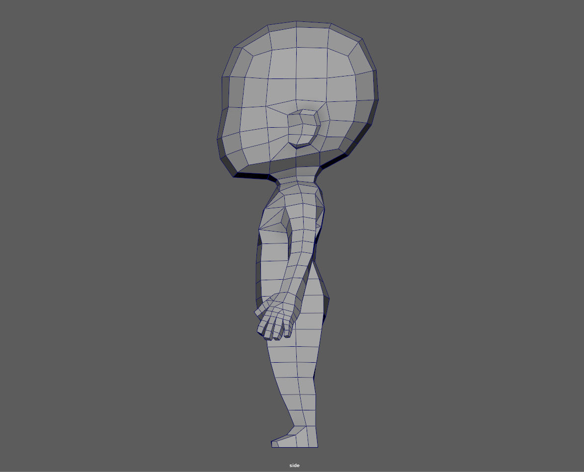 Base Chibi lowpoly highpoly Low-poly 3D model_5
