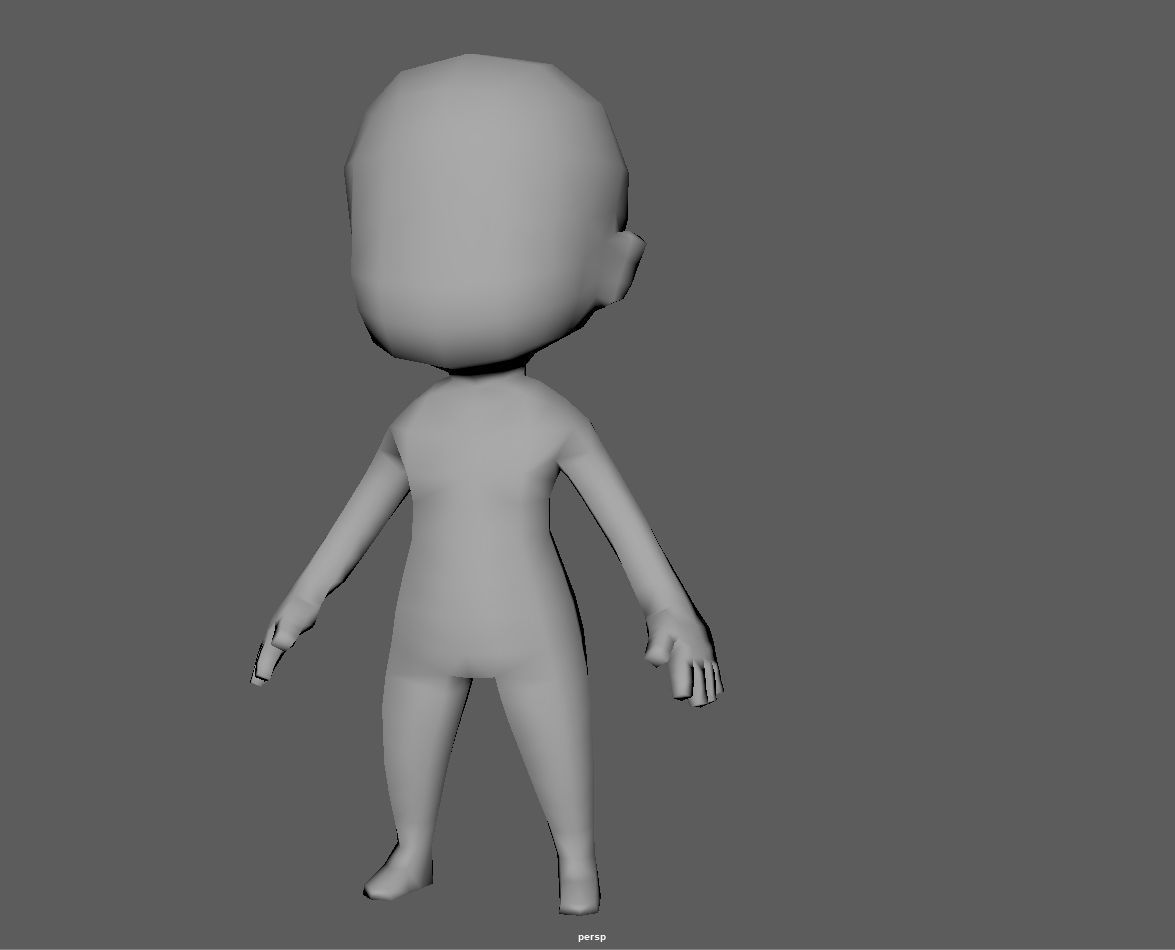 Base Chibi lowpoly highpoly Low-poly 3D model_4
