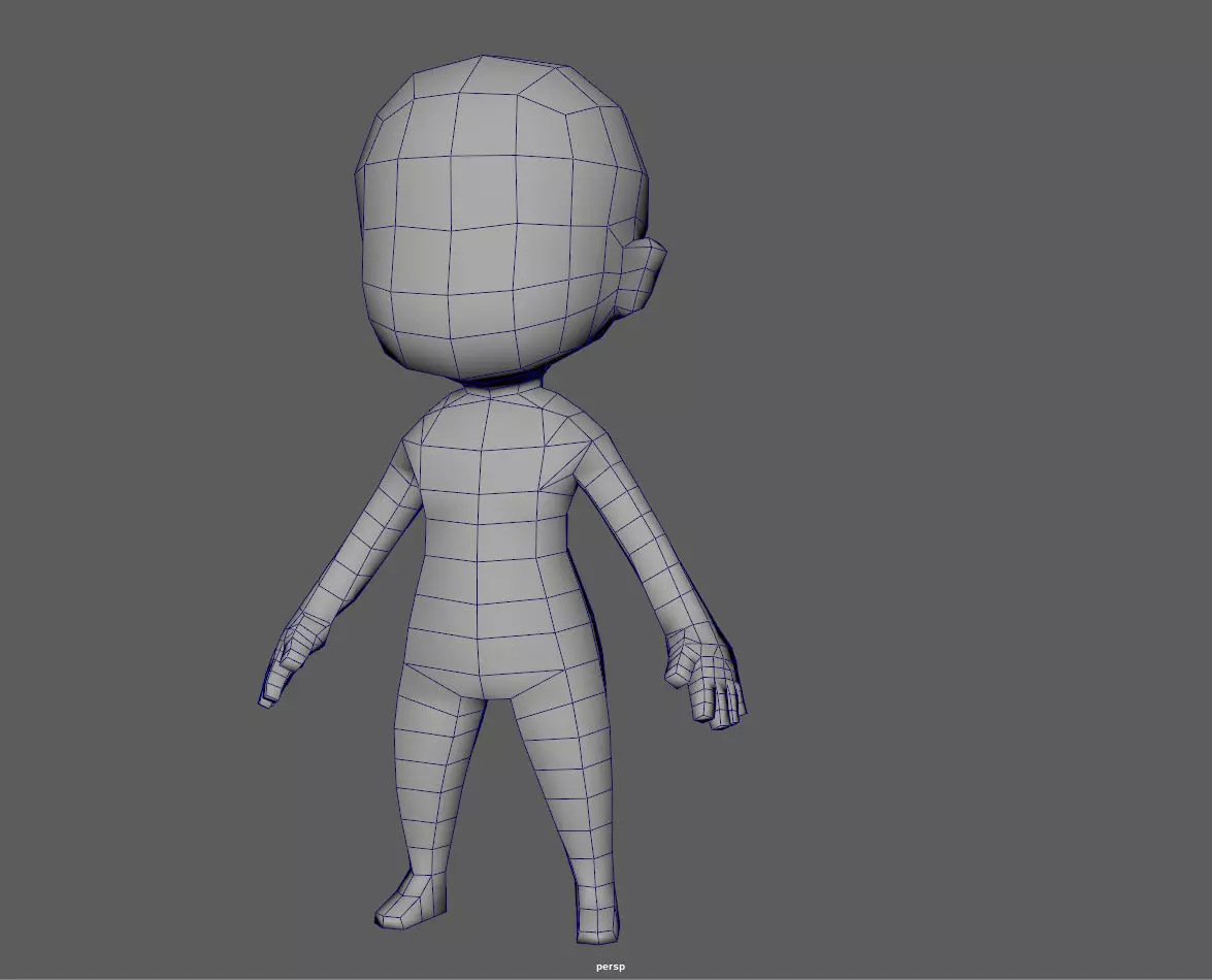 Base Chibi lowpoly highpoly Low-poly 3D model_0