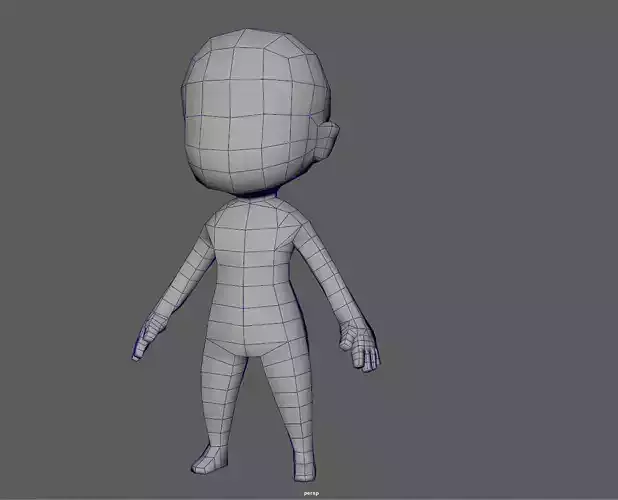 Base Chibi lowpoly highpoly Low-poly 3D model