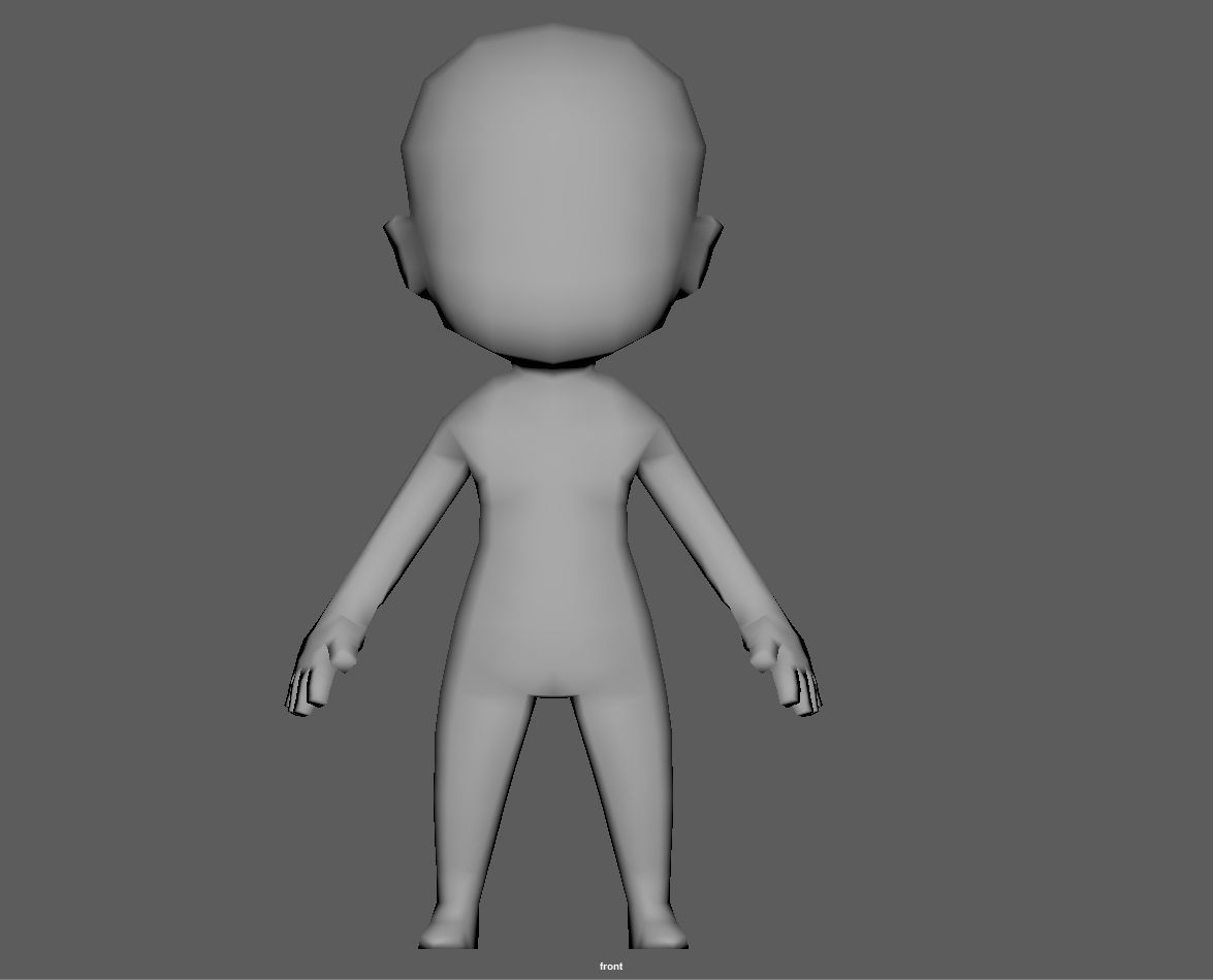 Base Chibi lowpoly highpoly Low-poly 3D model_1