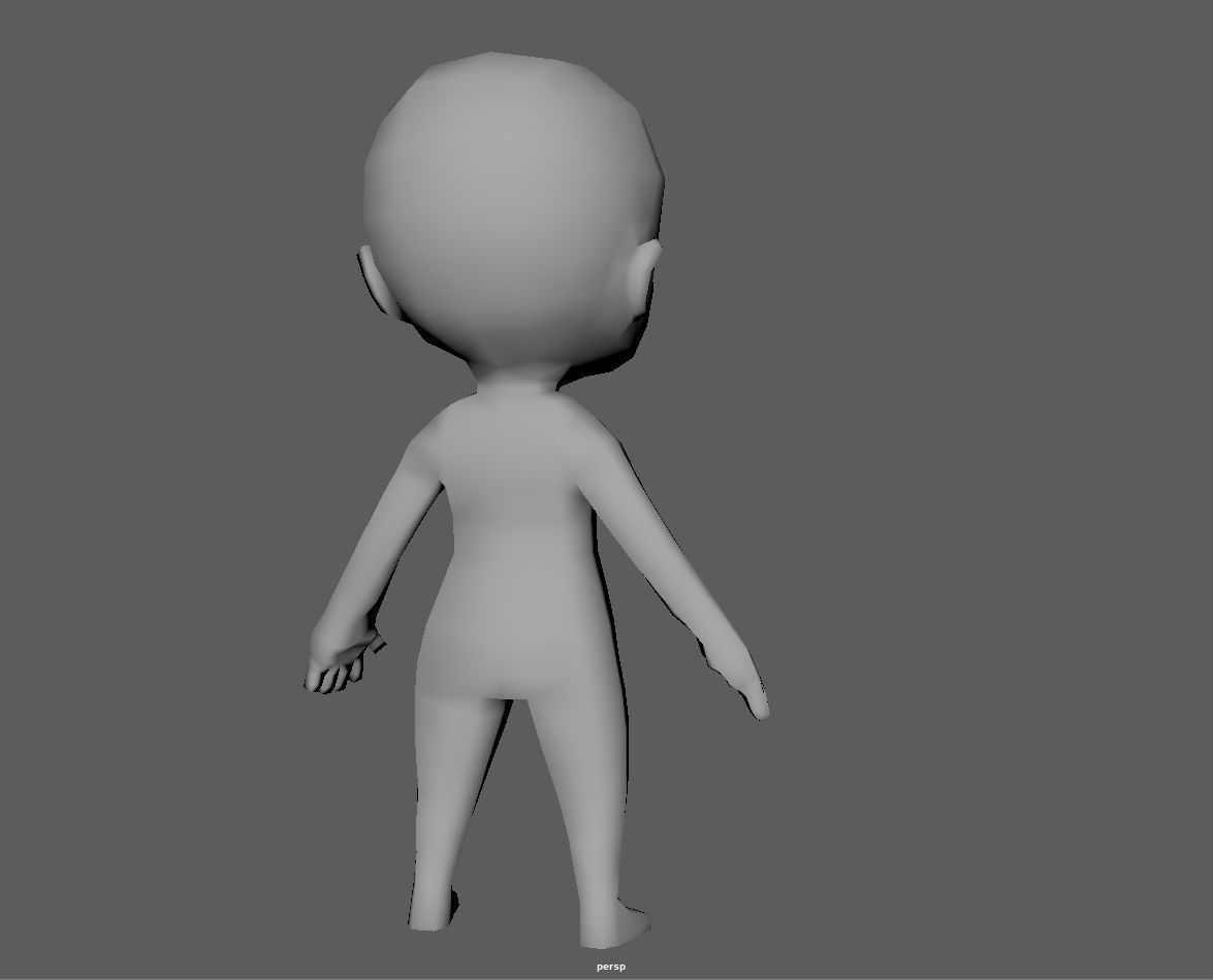 Base Chibi lowpoly highpoly Low-poly 3D model_2