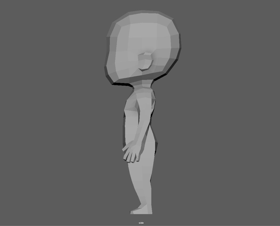 Base Chibi lowpoly highpoly Low-poly 3D model_6