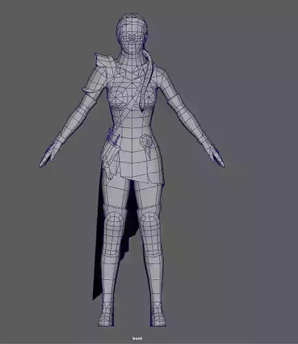 Ninja Woman Ninja lowpoly