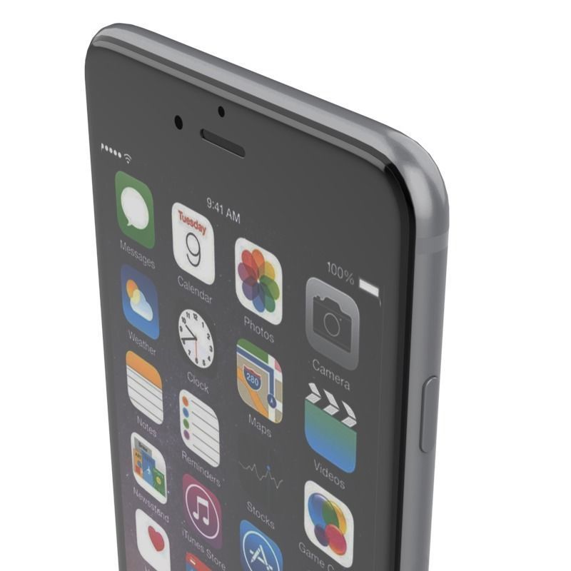 Apple Iphone 6 Space Grey 3D model_7