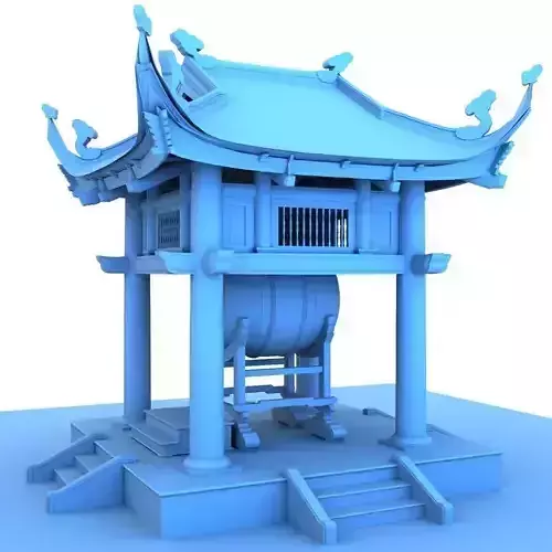 drum tower HaNoi Vietnamese 3D model