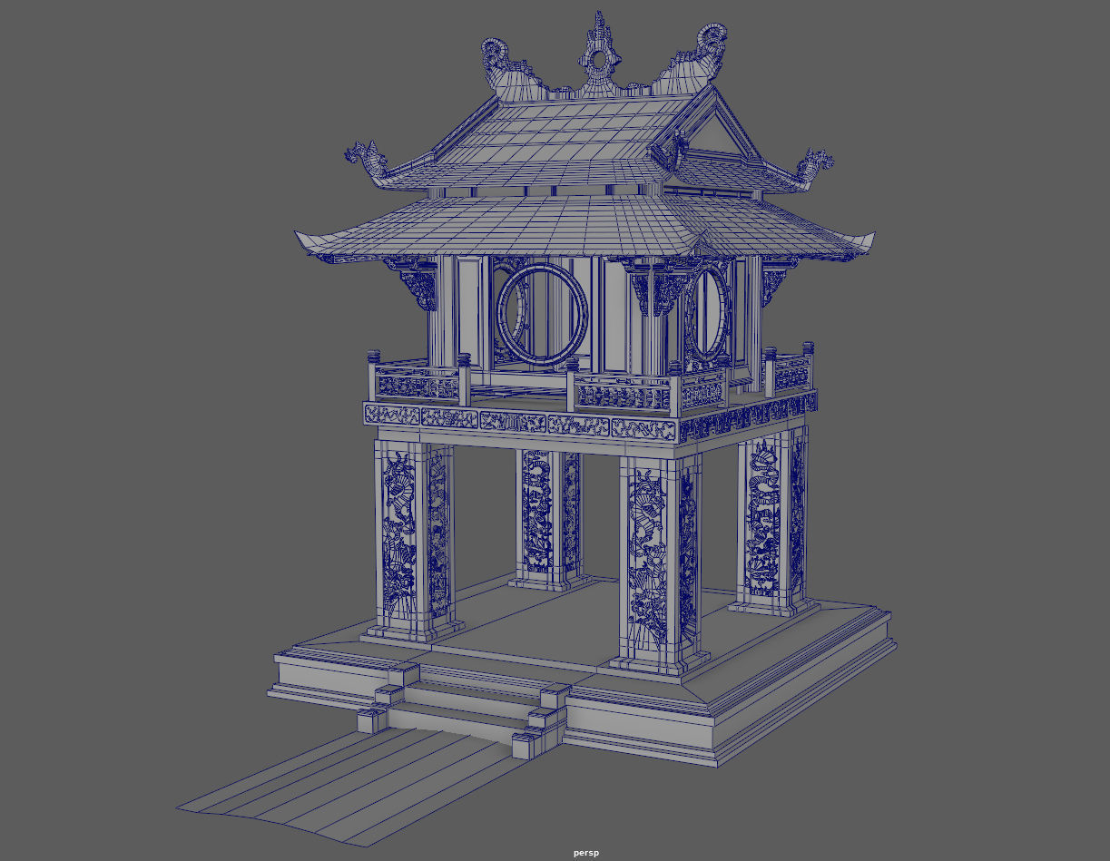 constellation of literature pavilion of vietnamese 3D model_8
