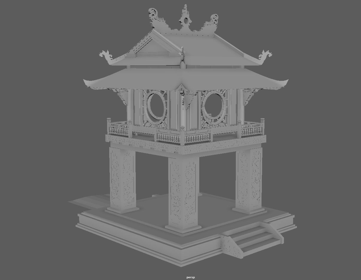 constellation of literature pavilion of vietnamese 3D model_3