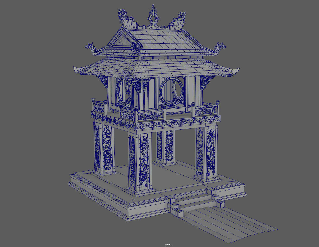 constellation of literature pavilion of vietnamese 3D model_5
