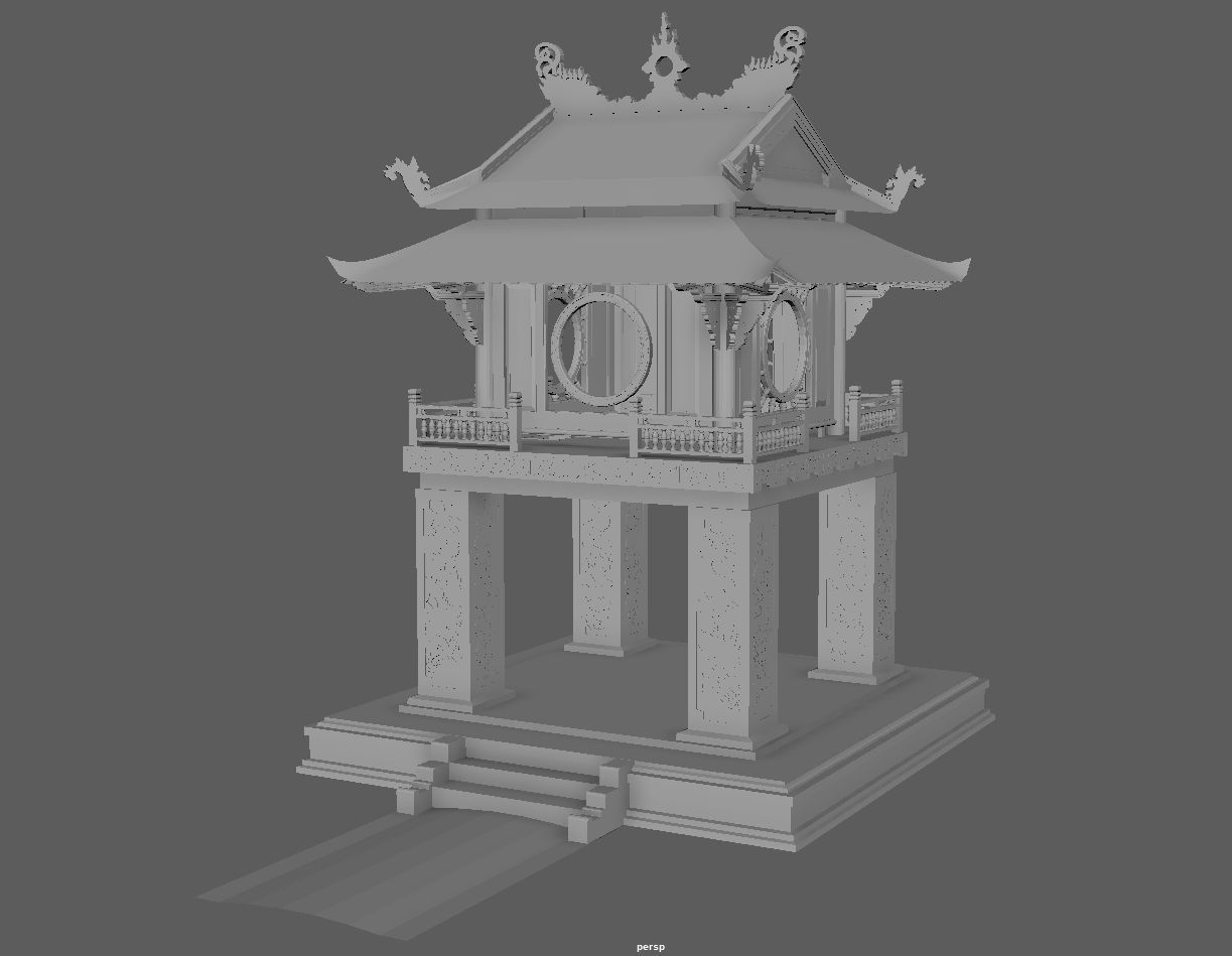 constellation of literature pavilion of vietnamese 3D model_7