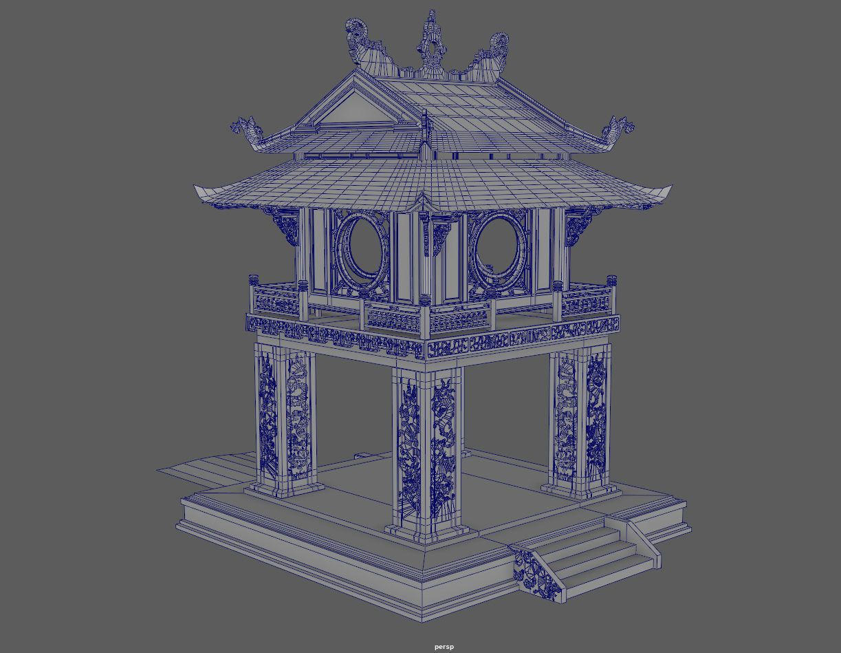 constellation of literature pavilion of vietnamese 3D model_1