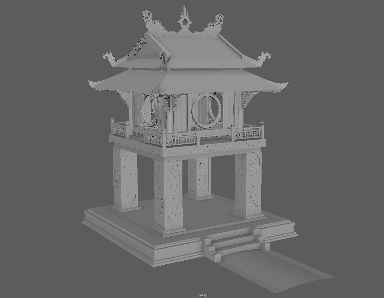 constellation of literature pavilion of vietnamese 3D model_4