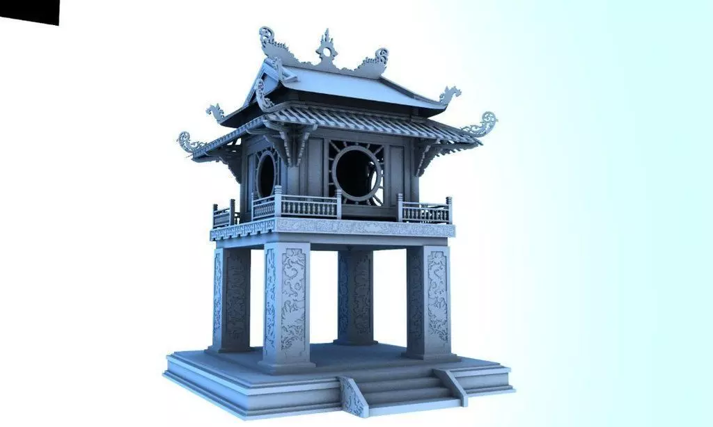 constellation of literature pavilion of vietnamese 3D model_0