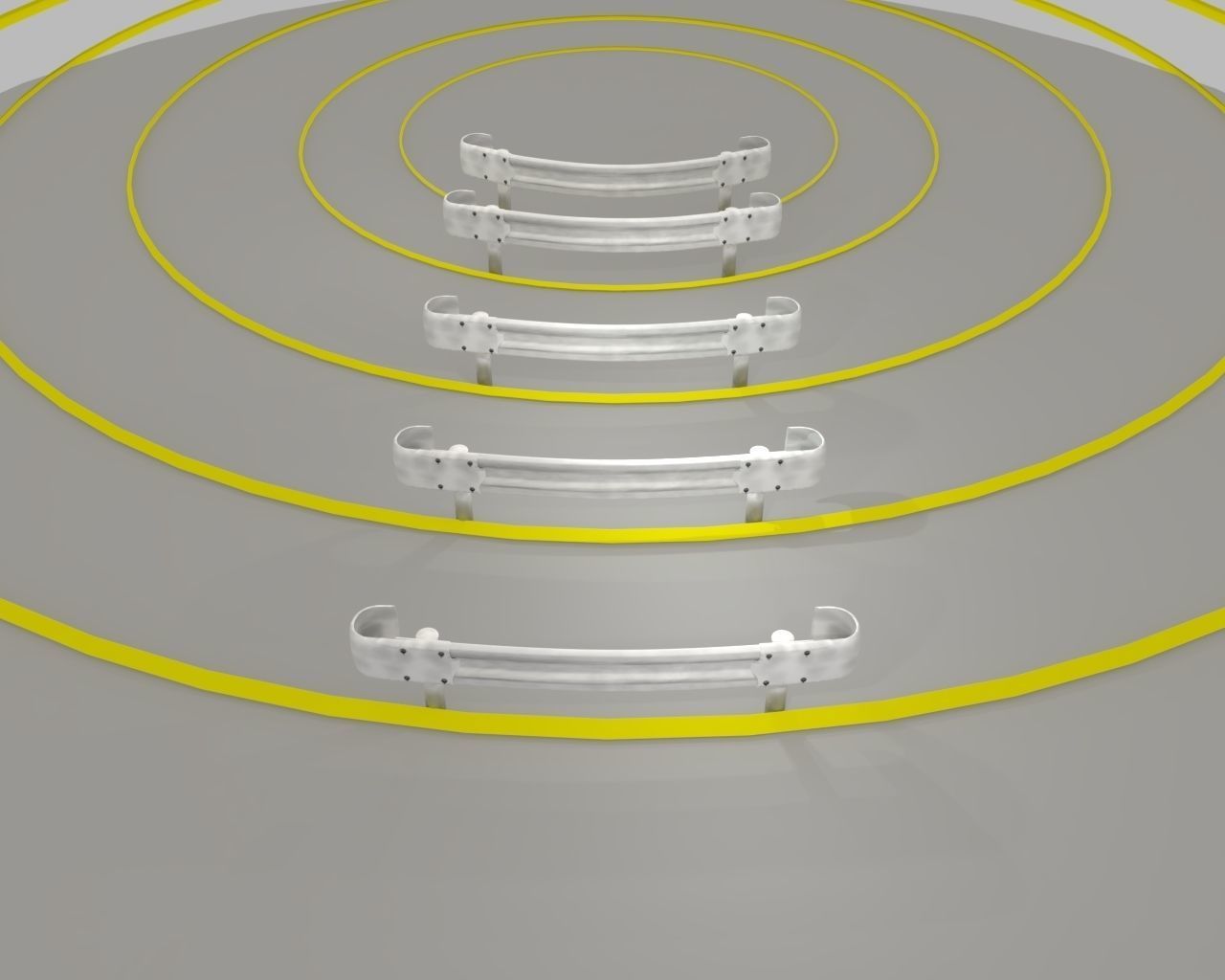 Guardrail - Japanese curved and dirty - high poly 3D model_1