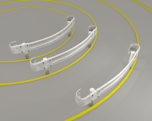 Guardrail - Japanese curved and dirty - high poly 3D model