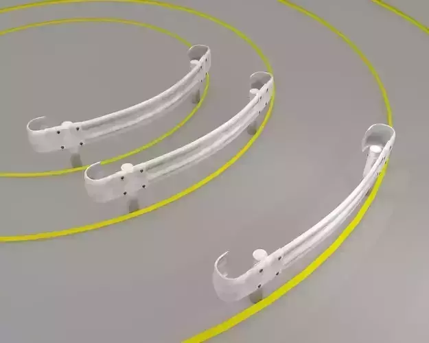Guardrail - Japanese curved and dirty - high poly 3D model