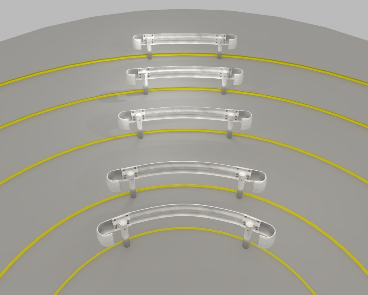 Guardrail - Japanese curved and dirty - high poly 3D model_2