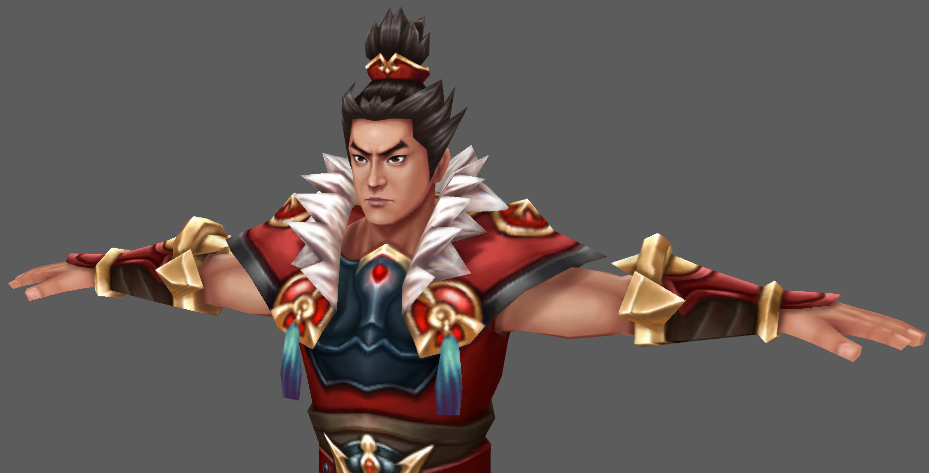 Character game three kingdom Low-poly 3D model_1