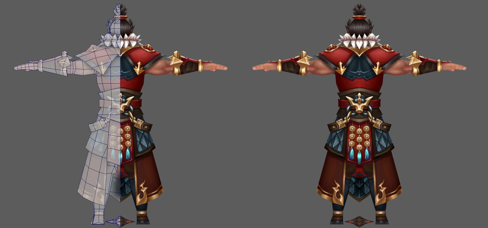 Character game three kingdom Low-poly 3D model_2