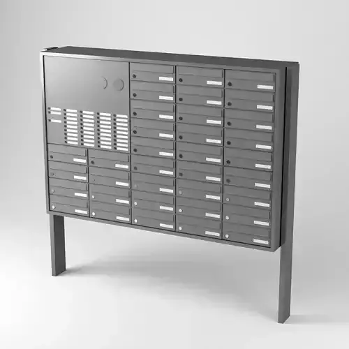 Simple Mailbox System Array Mailboxes Low-poly 3D model
