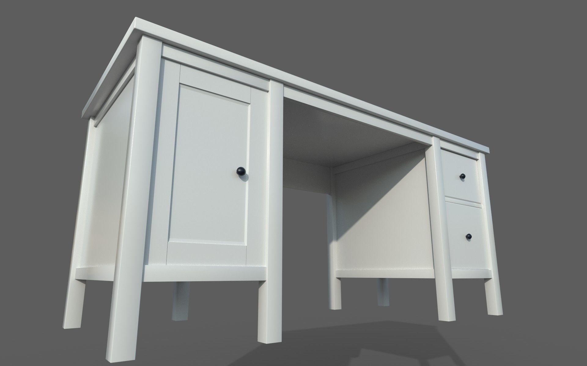 Hemnes Work Desk 3D model_2