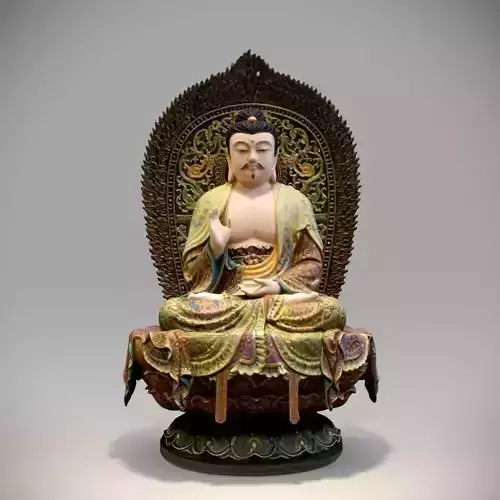 Painted Buddha statue