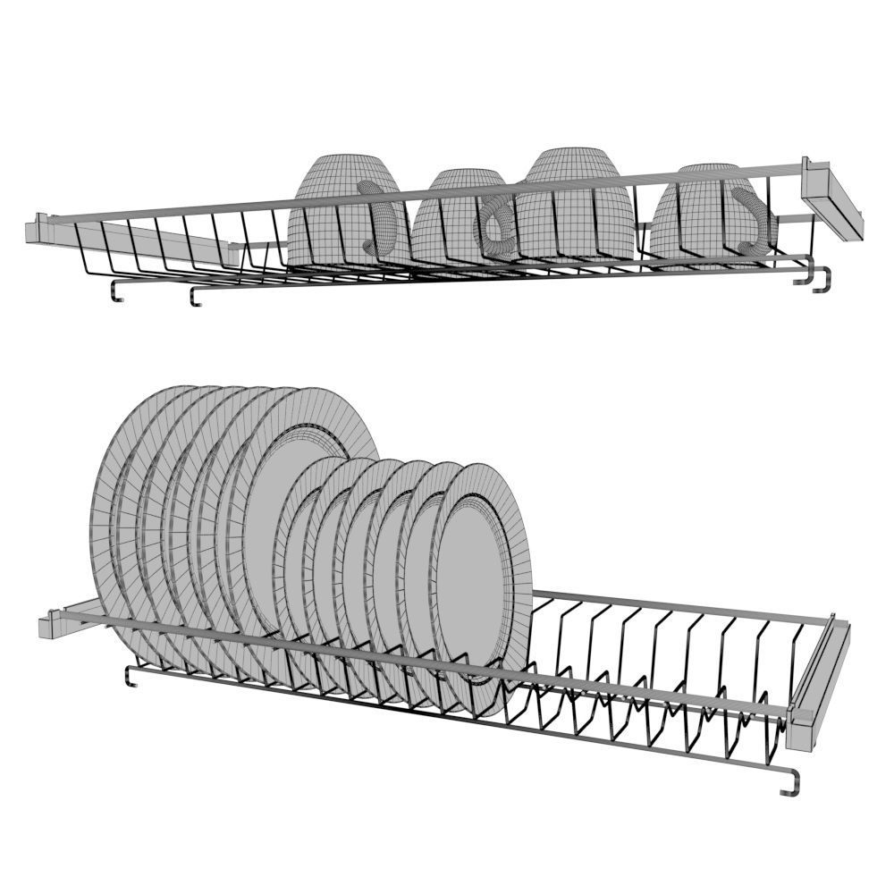 Built in dish rack for kitchen 3D model_4