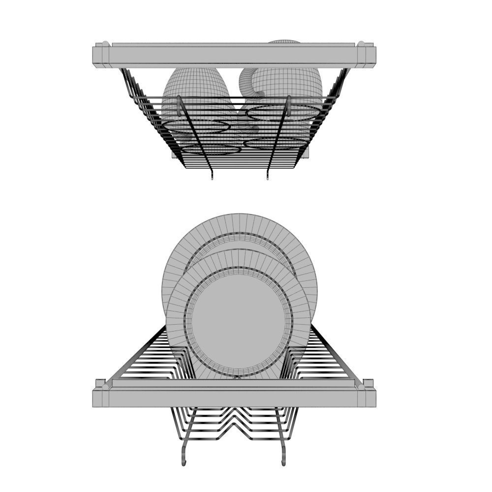 Built in dish rack for kitchen 3D model_5