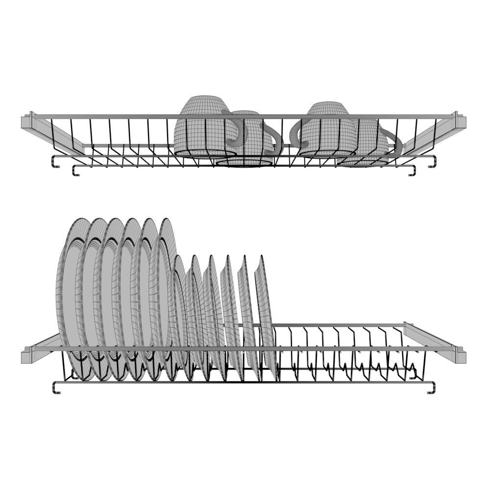 Built in dish rack for kitchen 3D model_3