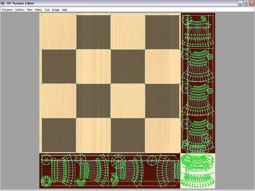 chess board with pieces Low-poly 3D model_6