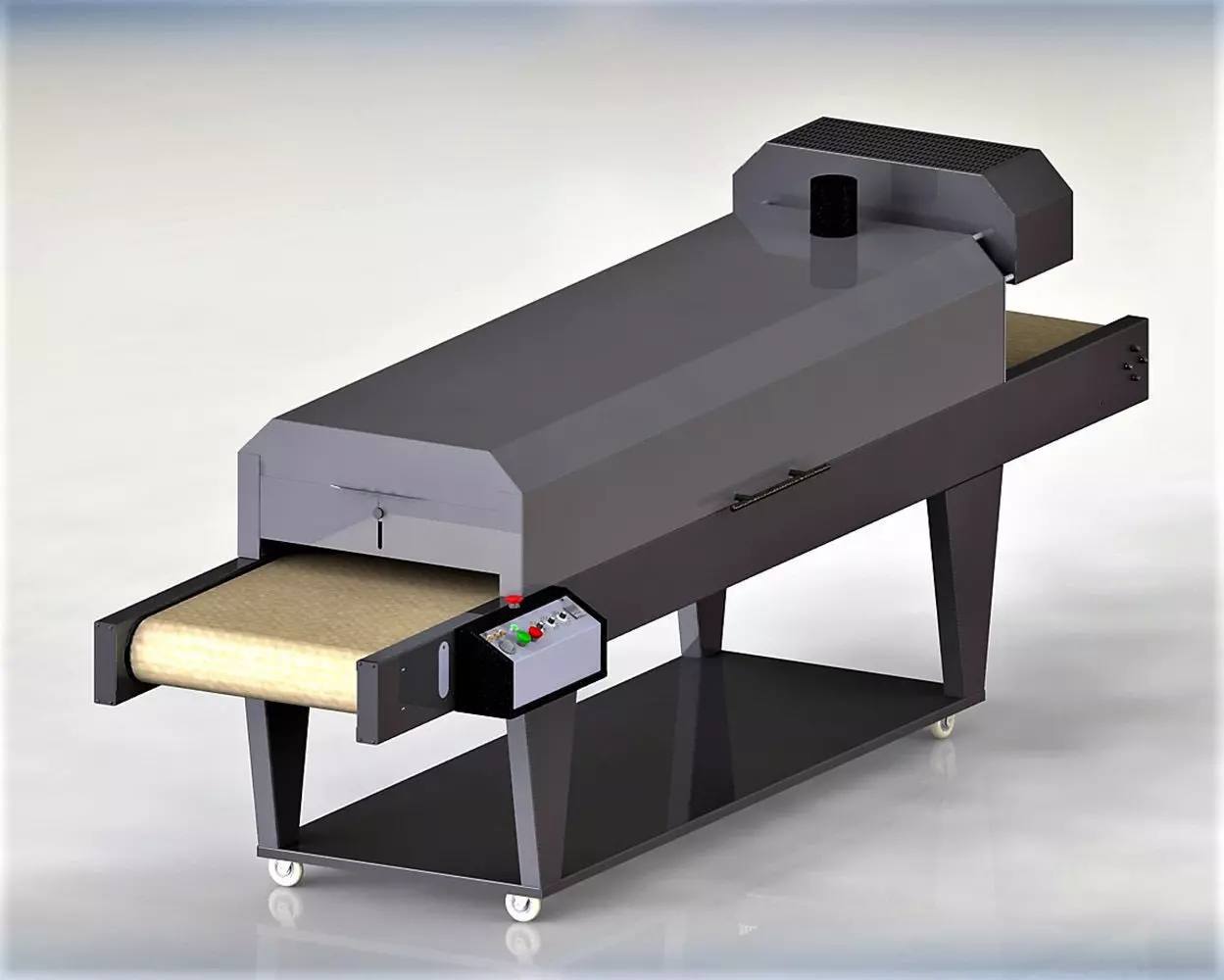 Thermal tunnel for screen printing 3D model_0