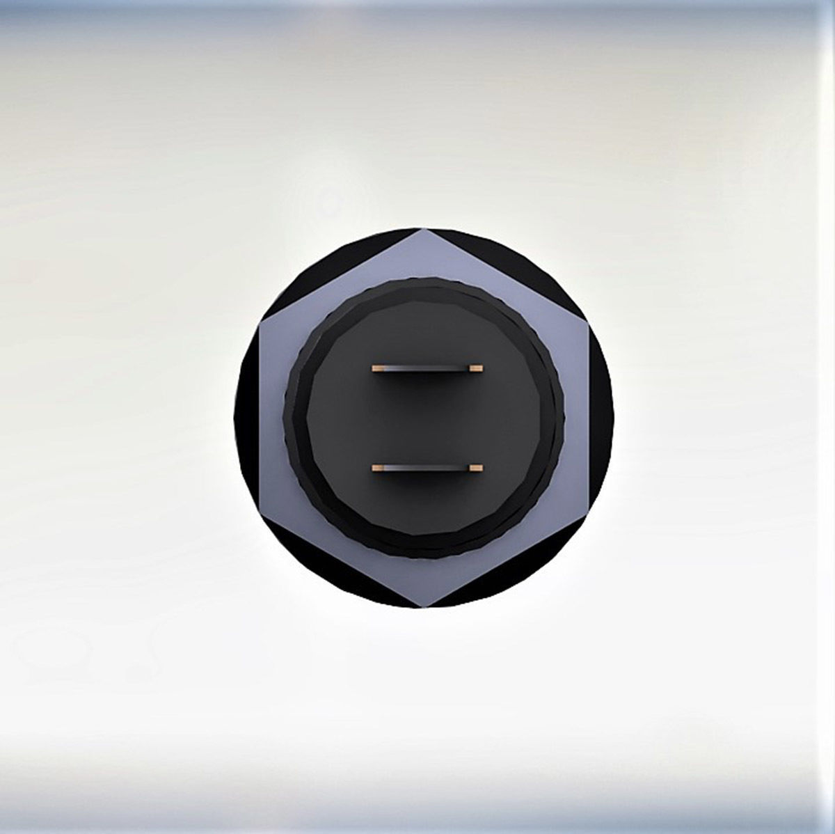 Button switch green 3D model_3