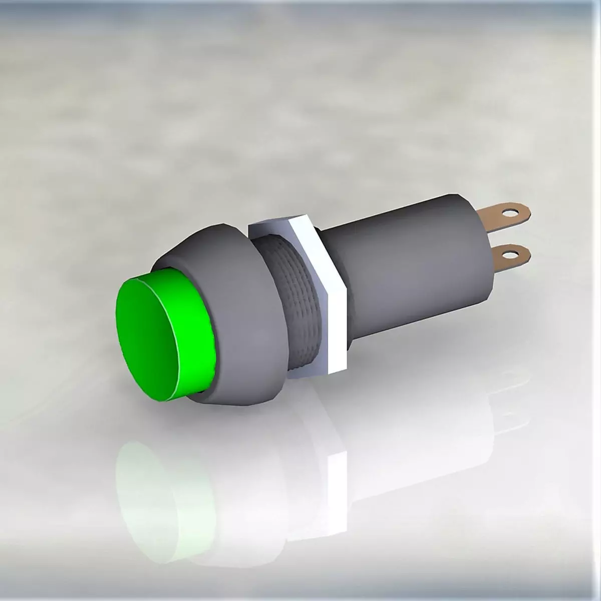 Button switch green 3D model_0