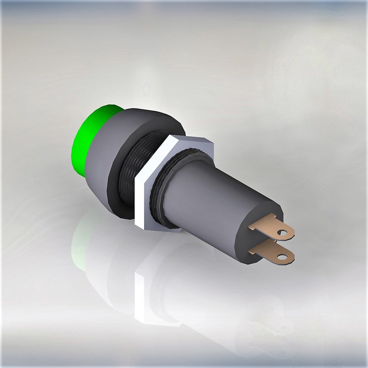 Button switch green 3D model_1