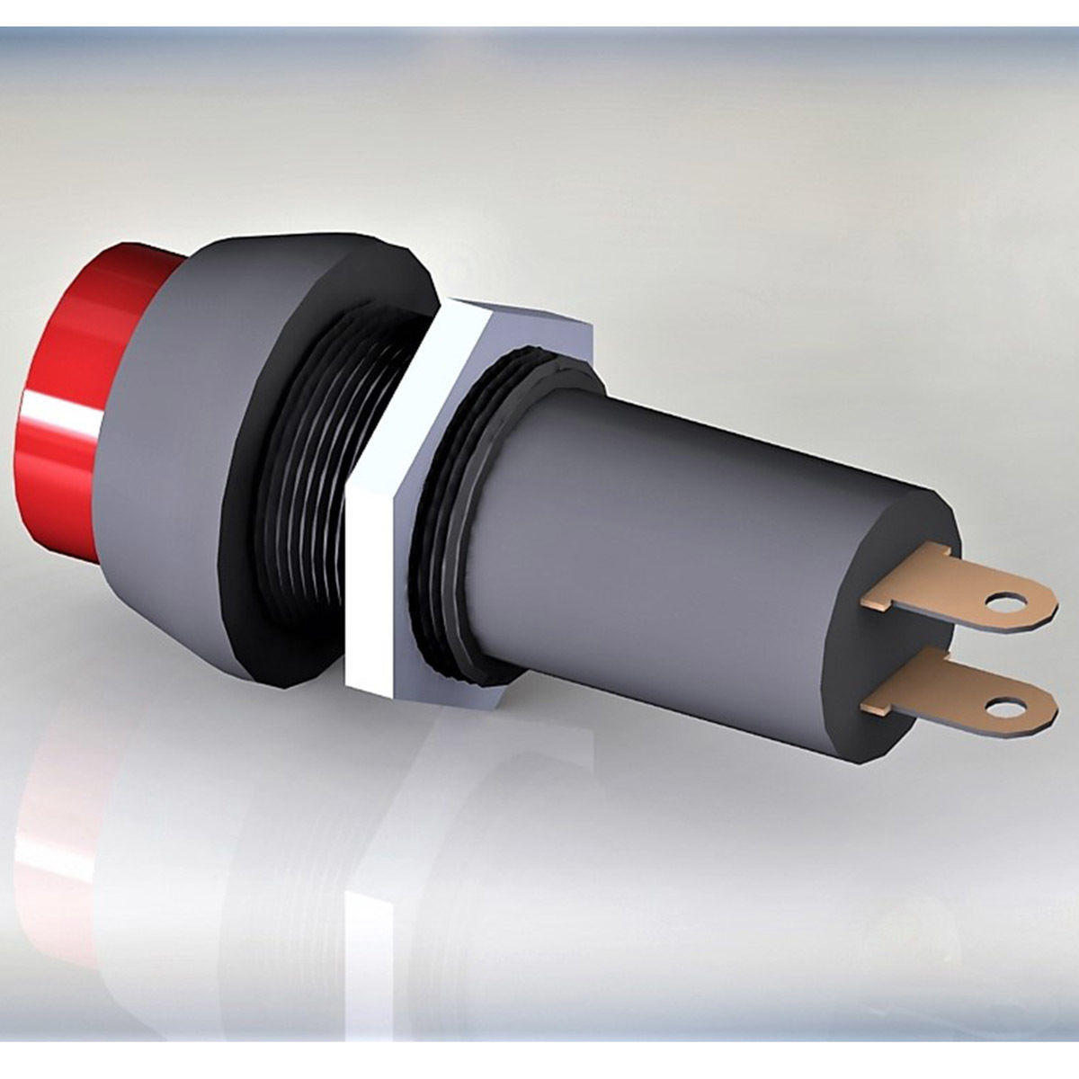 Button switch red 3D model_1