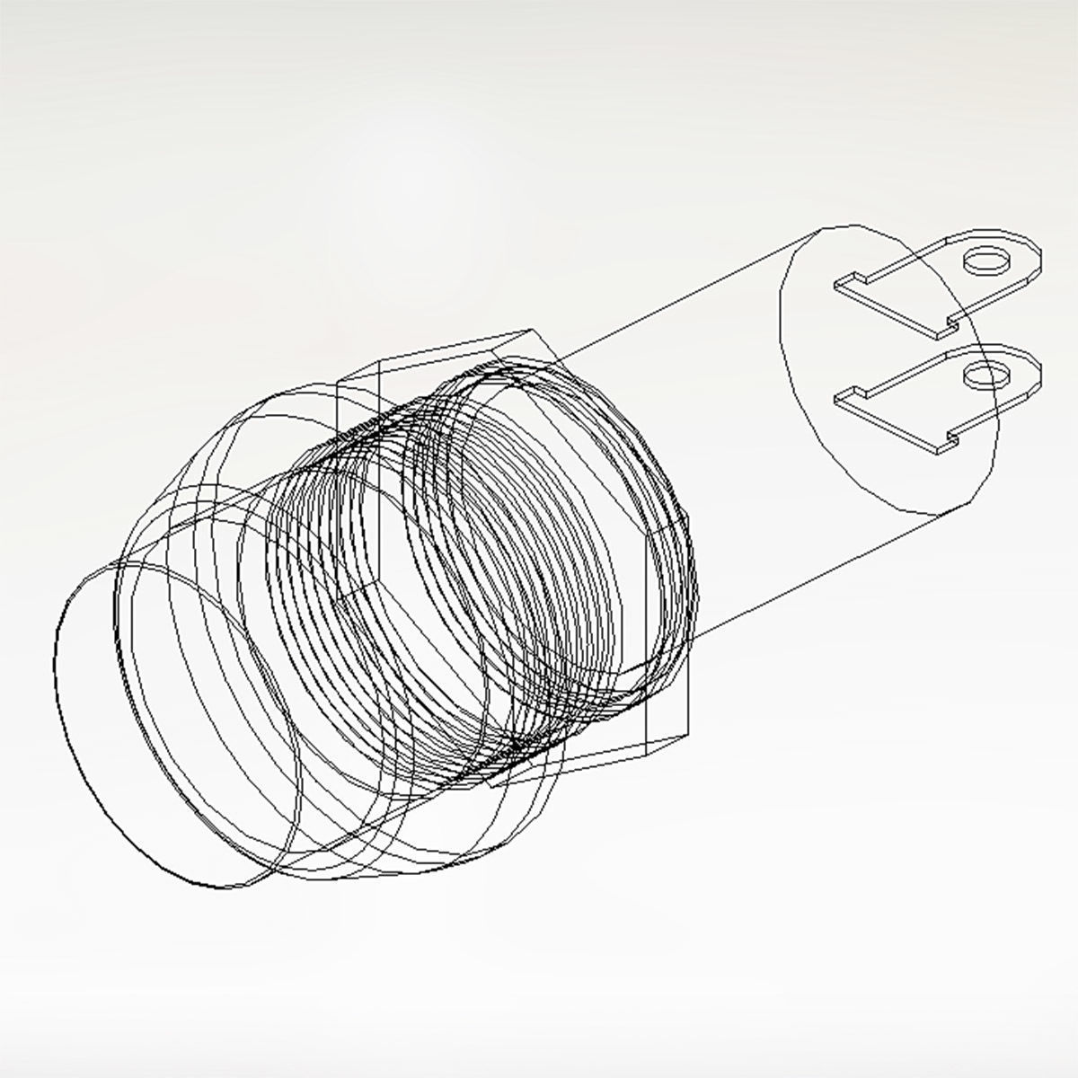 Button switch red 3D model_5