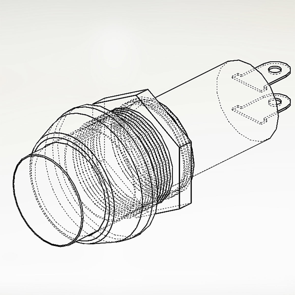 Button switch red 3D model_6