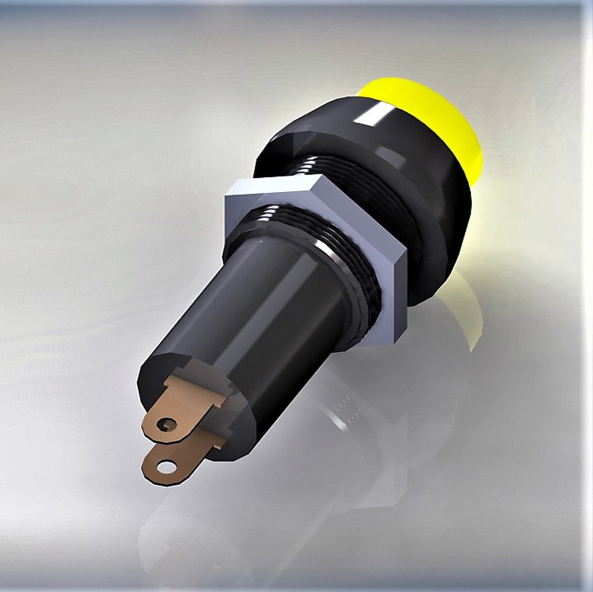 Signal bulb 10 yellow  3D model_2