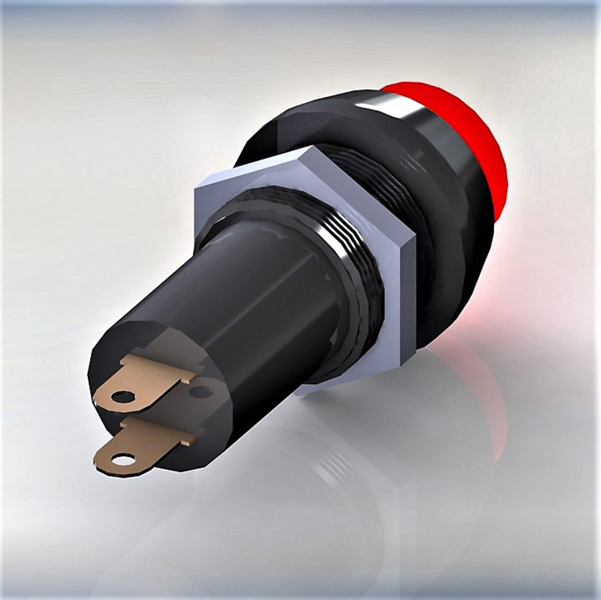  Signal bulb 10 red 3D model_2