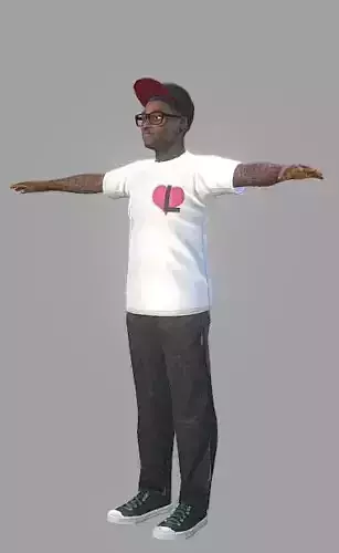 Black Urban Guy  Low-poly 3D model
